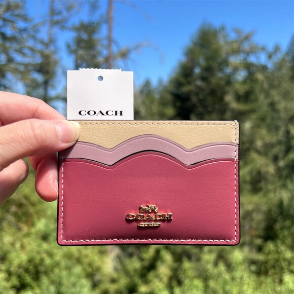 Coach Accessories - COACH Raspberry Slim Card Case Cardholder Wallet with Gold Hardware CW923 NWT